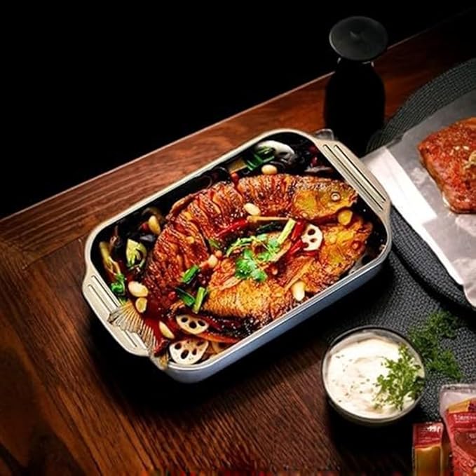 18x11 Inch Commercial Stainless Steel Pan with Lid and Cool Touch Handles Suitable for Lasagna Casseroles Sheet Pan Dinners and Bread Proofing