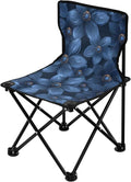 Navy Blue Flower Packable Backpack Beach Chairs for Adults Lightweight Ultralight Camp Chair Carry Bag Included Lawn Chair for Ice Fishing Traveling