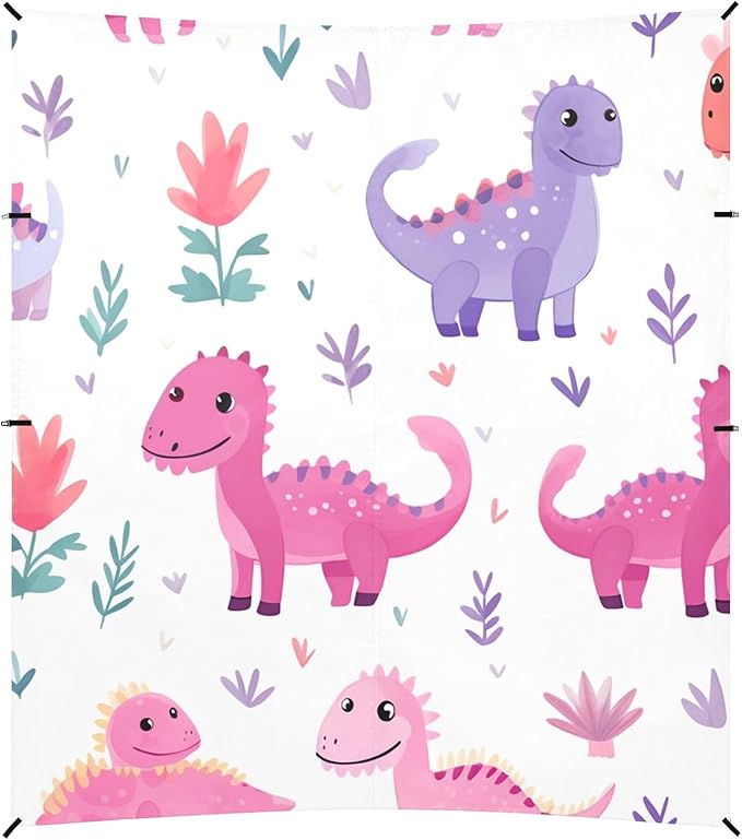 Red Purple Dinosaur Camping Sun Shelter Beach Tent Portable Beach Sun Shade Outdoor Canopy for Camping Trips Fishing Picnic