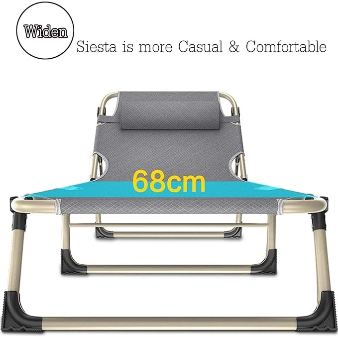 Portable Folding Reclining Lounge Chair - Multi-Functional Armrest Recliner for Indoor Naps Outdoor Travel Beach Camping Garden Deck - Comfortable Lazy Chair