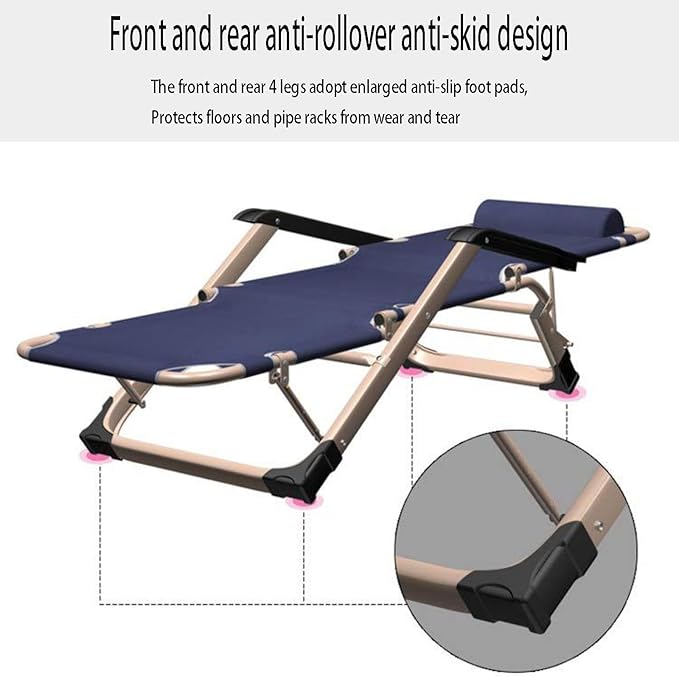 Oversized Padded Zero Gravity Chair – Folding Outdoor Recliner with Three-Speed Adjustment Super Load-Bearing Breathable Oxford Fabric