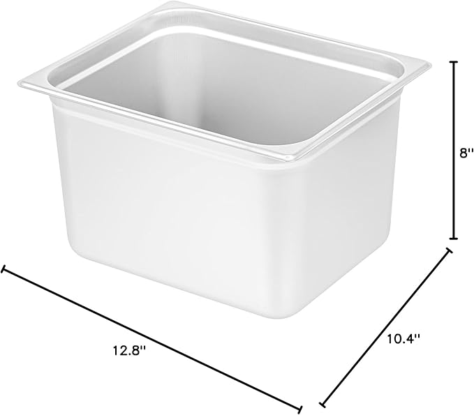 Restaurantware-Kitchen Tek 1/2 Half Size Steam Table Pan 1 Anti-Jam Steam Pan - Lid Sold Separately 8â€ Deep 24 Gauge Stainless Steel Freezable For Catering Event And Party