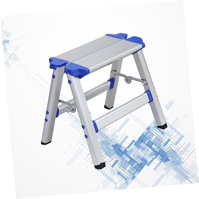 Aluminum Alloy Folding Stool for Home Outdoor Collapsible Step Ladder Chair Portable Hiking Seat Folding Design Random Style