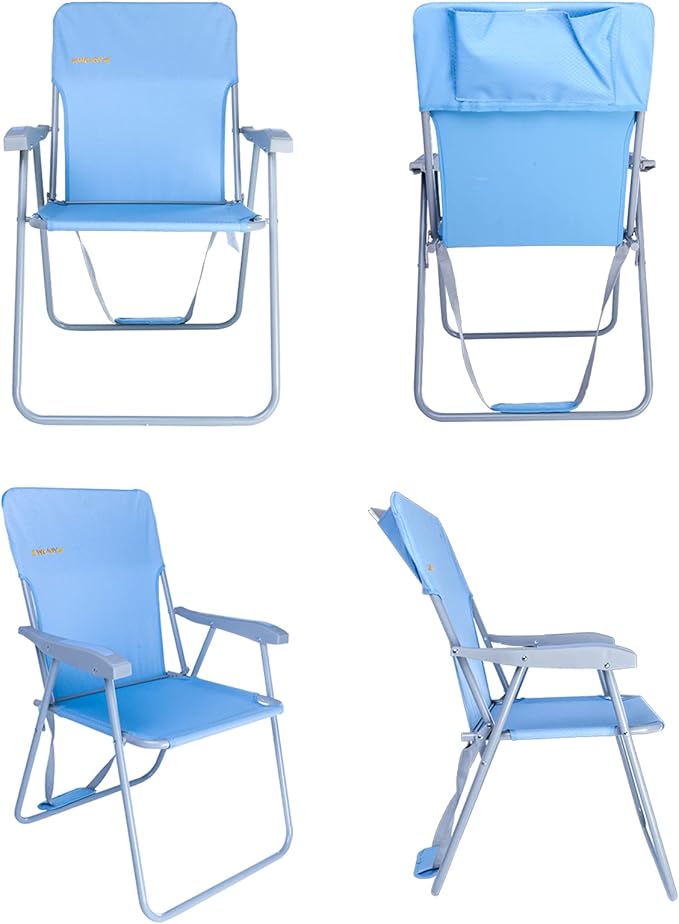 #WEJOY Portable Beach Chair Lightweight Foldable Camping Chair High Back Folding Chairs Outdoor Chairs with Shoulder Strap for Camping Hiking Picnic Fishing Support up to 300lbs