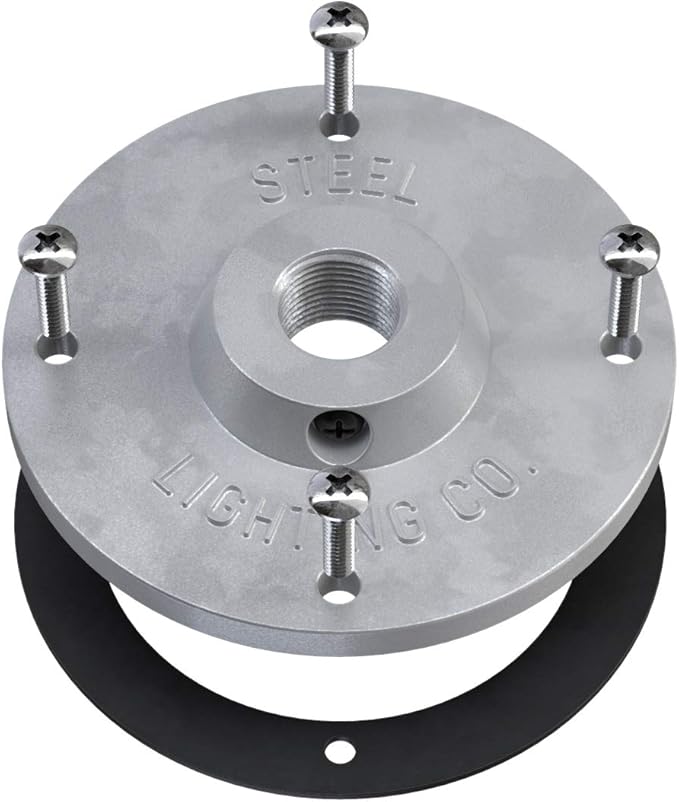 Steel Lighting Co. Topanga Barn Light | Outdoor Wall Mounted | Farmhouse Garage Light Made in America | 14 inch Dome | 23 inch Gooseneck | Galvanized Exterior/Galvanized Interior