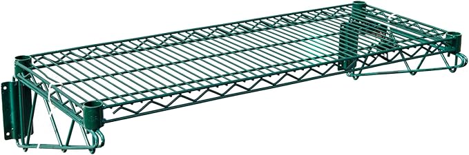 Premium Epoxy Green Wire Wall Shelf | NSF Certified | Heavy-Duty Wall-Mounted Storage Rack for Kitchen Utility &amp Food Service (24 x 54)