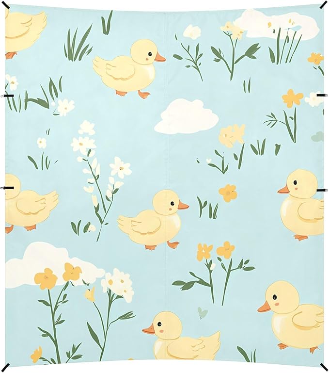 Yellow Duck Pattern Camping Sun Shelter Beach Tent Portable Beach Sun Shade Outdoor Canopy for Camping Trips Fishing Picnic