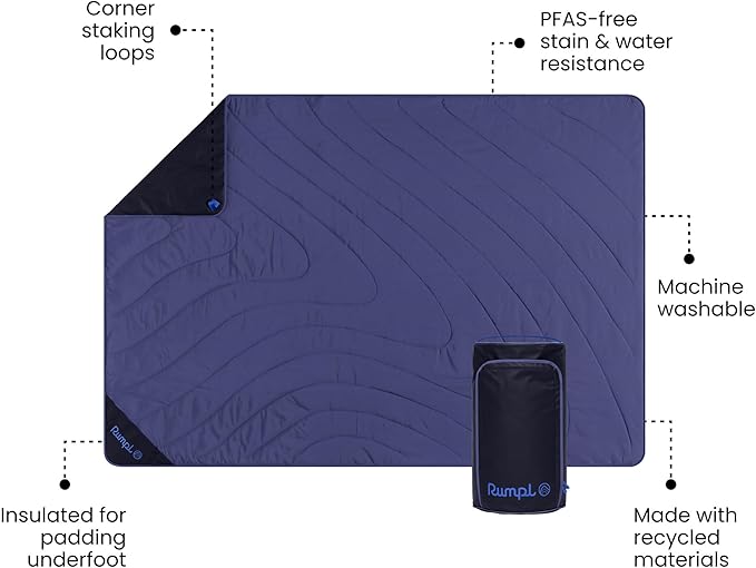 Rumpl Overland Mat – Waterproof Padded Ground Cover and Blanket Marionberry