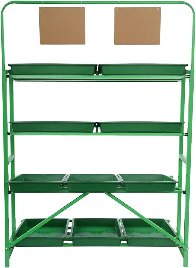 4 Tier Supermarket Fruit Vegetable Storage Rack Retail Display Rack Market Shelf with 10 Slanted Baskets &amp 2 Product Labels Floor Standing Metal Fruit Vegetable Snacks Display Shelf Organizer