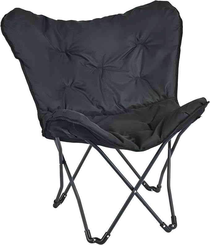 SunnyFeel Oversized XL Padded Camping Chair Outdoor Butterfly Chair Portable Folding Large Camp Lounge Chairs Padded Living Room Indoor Chairs Lawn Chairs for BeachTailgatingSport EventsPicnic