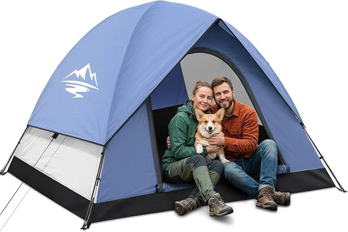 Tents for Camping 2-3 Person Tent – Camping Tent with Rainfly Waterproof 2500MM Easy Setup in 5 Mins Ourtdoor Dome Tents Lightweight Backpacking Tent for Couples Small Families Festivals Backyard