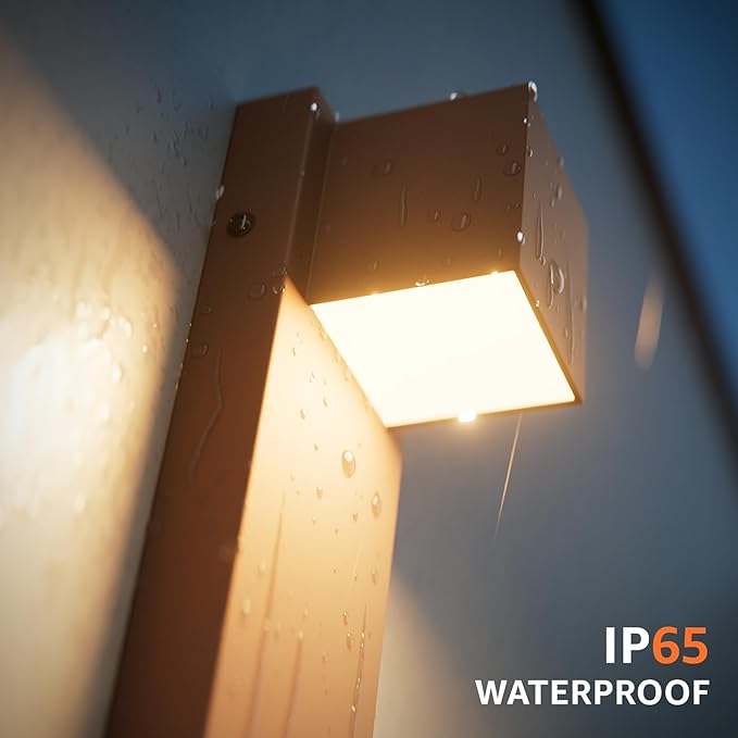 2 Pack 13 Modern Outdoor Led Wall Light16W 3000K 1200Lumen Porch &amp Patio Hardwired Wall Mount Wall SconcesExterior IP65 Waterproof Aluminum Wall Lamp for Front Door Garage Garden(Rust)