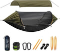 Camping Hammock Tent with Mosquito Net and Removable Sunshade 4 in 1 Function Lightweight Hanging Hammocks Tree Straps Swing Bivvy Ground Tent for Outside Hiking and Travel