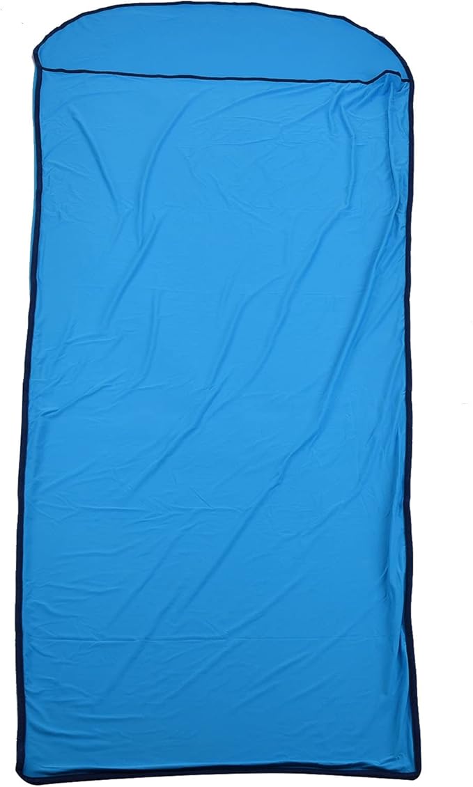 Ultralight Multifunctional Sleeping Bag Liner Elastic and Breathable for Camping Hiking Backpacking with Storage Bag Skin Friendly Polyester Fabric Unfolded Size 78.7x31.5in (Blue)