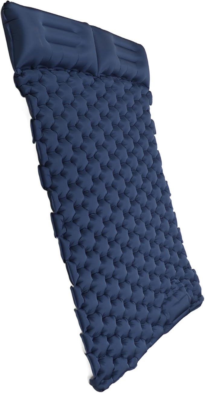 Self Inflating Pillow - Camping Pillow Travel Pillow Adjustable Lumbar Pillow Ergonomic Curved Design Fast Inflatable Foot Pump Nylon Outdoor Comfort