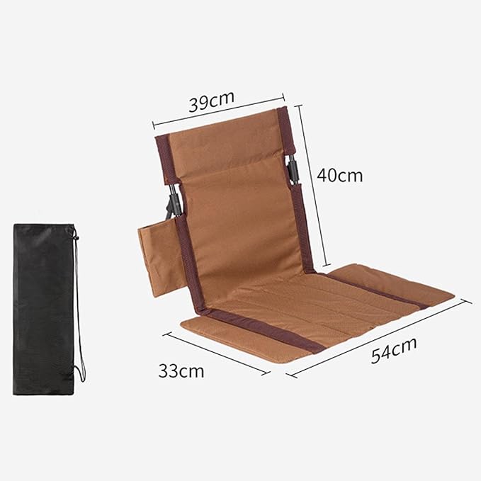 Outdoor Camping Backrest Padded Cushion Pad with Carry Bag Floor Backrest Chair for Trekking