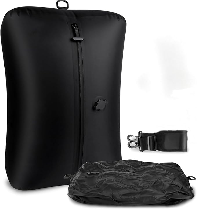 Vacuum compression bag travel storage bag portable clothing compression packaging bag waterproof and moisture-proof luggage organizer bag (Black 28L+air pump+color box)