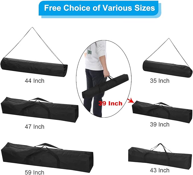 PATIKIL 55 Inch Camp Chair Replacement Bag Nylon Foldable Carrying Bag Zippered Bag with Shoulder Strap for Camping Tent Travel Black