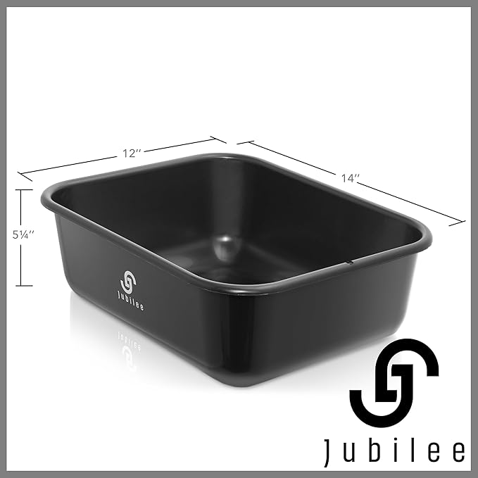 Jubilee 4-Pk Plastic Storage Bin 11L Black Bus Utility Tub – Heavy Duty Commercial Dishwashing Box for Restaurant Kitchen Organization and Storage
