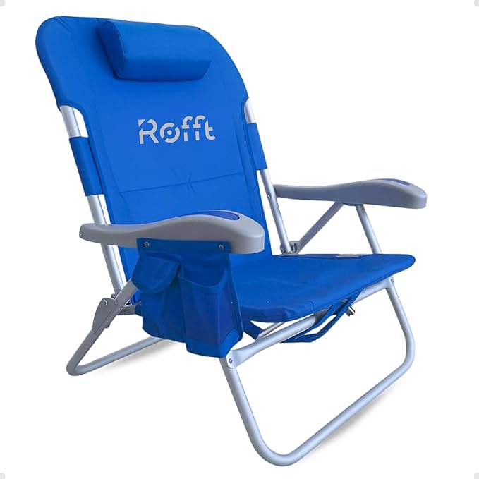 Premium Beach Chair 5 Position Reclining Oversized Heavy-Duty high Off Ground and Lightweight with Backpack Straps Big Storage and Cup Holder – Ideal for Adults and Seniors