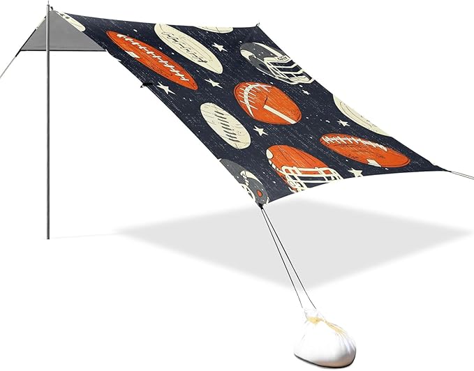 Rugby Pattern (39) Camping Sun Shelter Beach Tent Portable Beach Sun Shade Outdoor Canopy for Camping Trips Fishing Picnic