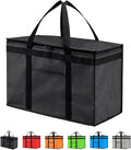 NZ home Insulated Bags for Food Delivery (2XL) Grocery Shopping Cooler Bag Pizza Delivery Hot &amp Cold Catering Tote Reusable Foldable &amp Heavy Duty (Black)