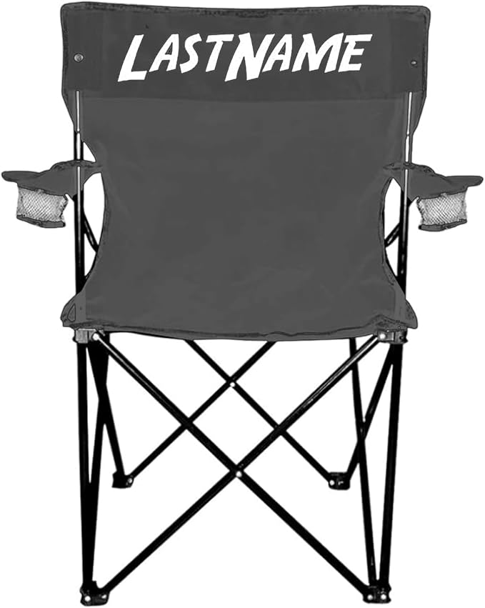 VictoryStore Outdoor Camping Chair - Customizable Black Folding Chair with Carry Bag Waterproof Surface Durable Steel Frame 300 lbs Capacity