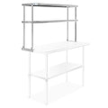 GRIDMANN NSF Stainless Steel Commercial 2 Tier Double Overshelf 48 in. x 12 in. for Kitchen Prep &amp Work Table