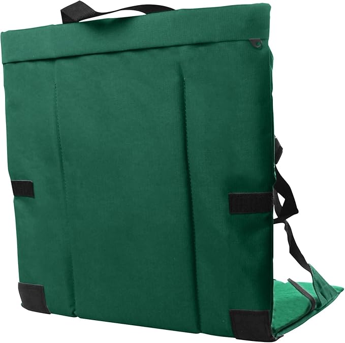 Folding Stadium Seat Cushion with Backrest Portable Bleacher Pad for Camping Fishing15.8'' x 16.5''Lightweight Chair with Backrest for Outdoor Sports and Concerts (Forest Green)