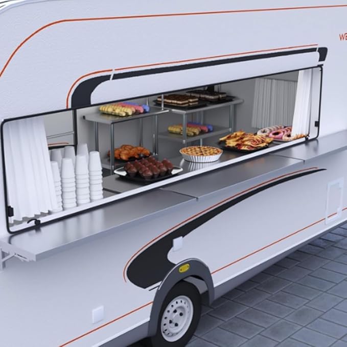 Folding Concession Shelf Stainless Steel Wall Table 24 36 40 Floating Drop-Leaf Table Fold Down Desk for RV Food Truck Laundry Kitchen Garage(80x20cm/32x8in)