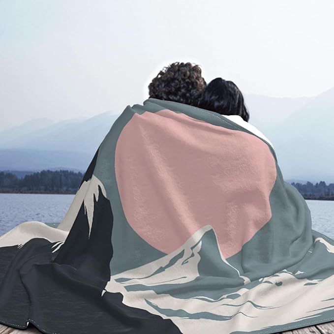Glacier and Penguin Soft Fleece Blanket 60 * 50 inch Soft Sofa Blanket Suitable for Sofa Camping Travel Night Cover Blanket