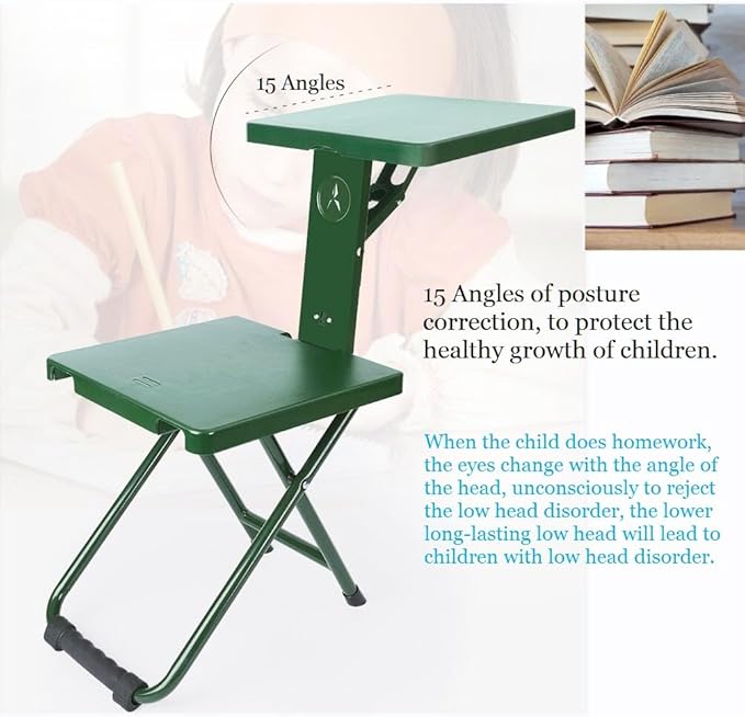 Folding Camping Chair Stool Portable Fishing Stool Multi-Functional 3 in 1 Folding Chair with Side Table for Outdoor Camping Hunting Hiking Beach Picnic
