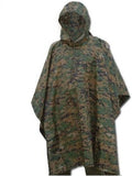 Mil-Tec Adult Ripstop Wet Weather Lightweight Waterproof Multi-Use Rain Poncho with Hood - Use as Bivouac Sack Shelter Tent