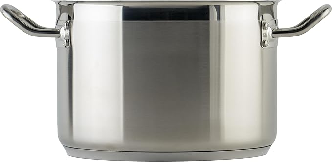 Winco Heavy-Duty Stainless Steel Stock Pot with Cover 8 Quart