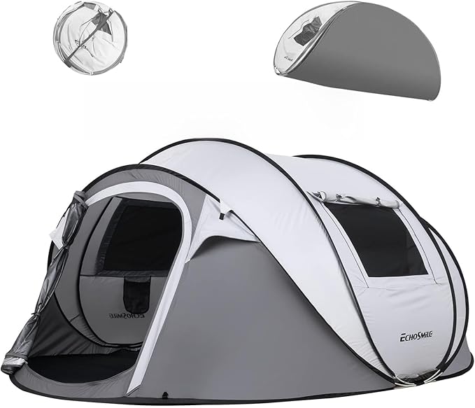 EchoSmile Instant Pop Up Camping Tent 2/4/6 Person Easy Setup Tent Water Resistant Dome Portable with Carry Bag
