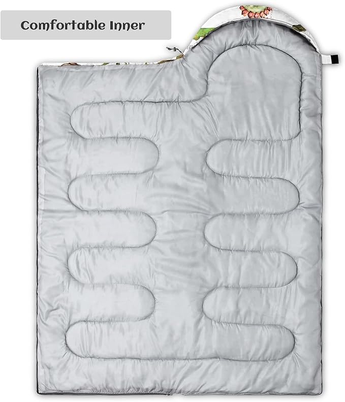 Sleeping Bags for Adults Youth Kids3D Printing Camping Sleeping Bag for Girls Boys Lightweight Waterproof Cold/Warm Weather Sleeping Bag for 3 Seasons