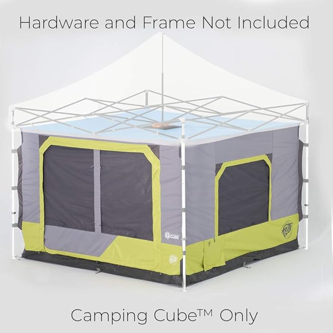 E-Z UP Camping Cube 6.4 Converts 10' Straight Leg Canopy into Camping Tent Limeade