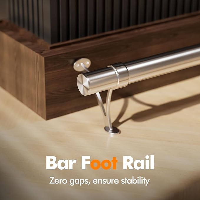 Bar Foot Rail Kit 4ft 304 Stainless Steel Satin Finish 2 O.D Tubing with Bracket Hardware Undercounter Foot Railing for Home Kitchen Restaurant Bar Counter
