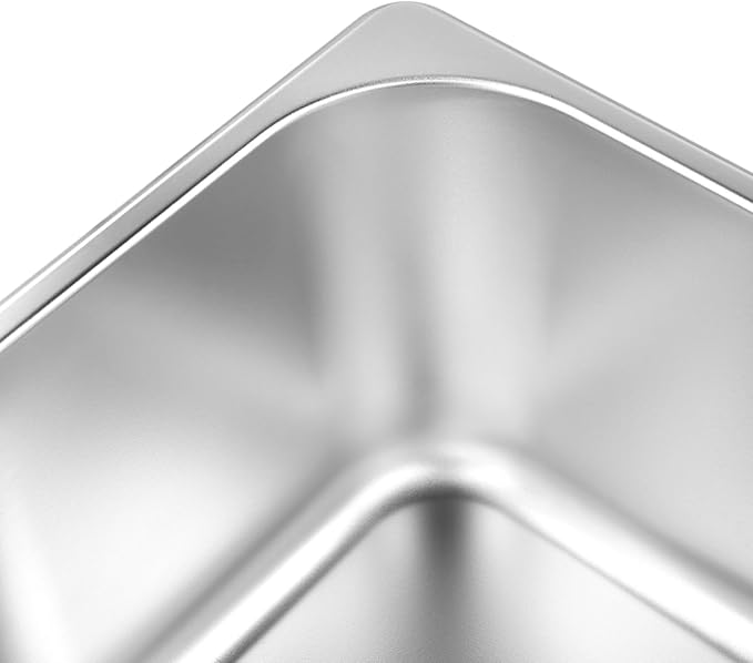 HOIGON 4 Pack 1/3 Size Steam Table Pans with Lids 4 Inch Deep Stainless Steel Hotel Pan Anti-Jam Steam Pan Half Size Hotel Pans for Buffet Restaurants Catering