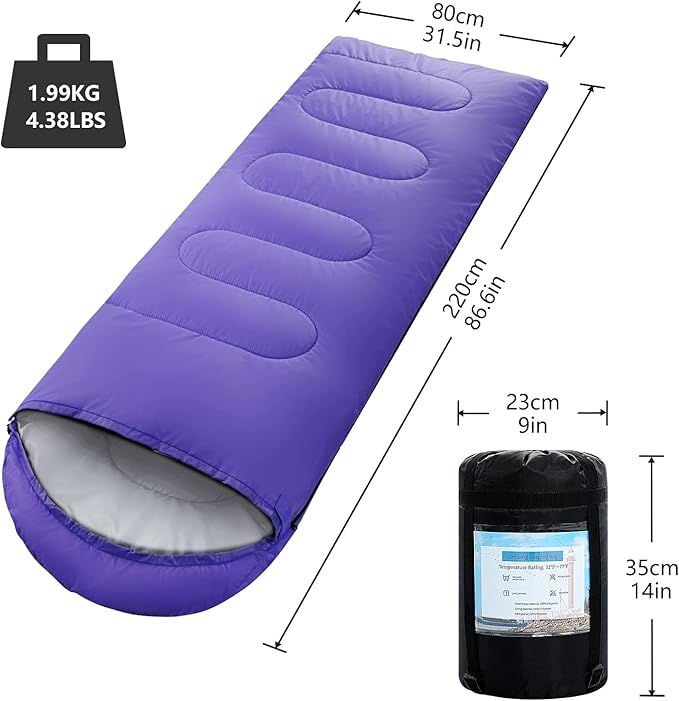 Sleeping Bags for AdultsKids &amp Girls-Warm &amp Cold Weather Lightweight Waterproof Sleeping Bag Backpack with Compact BagGreat for 3-4 Seasons HikingCamping and Outdoor