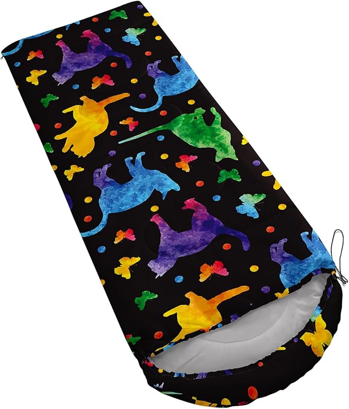 AILONEN Cartoon Car Sleeping BagsLightweight &amp Waterproof3 Season Warm &amp Cool WeatherCute Stars Printed Vehicles Transportation Sleeping Bags for BoysKidsAdults TravellingOutdoors