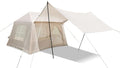 Donext Inflatable Camping Tent 4-Season Glamping Tent with Stove Jack Mesh Windows Easy Setup Windproof Cotton Outdoor Tent with Hand Pump