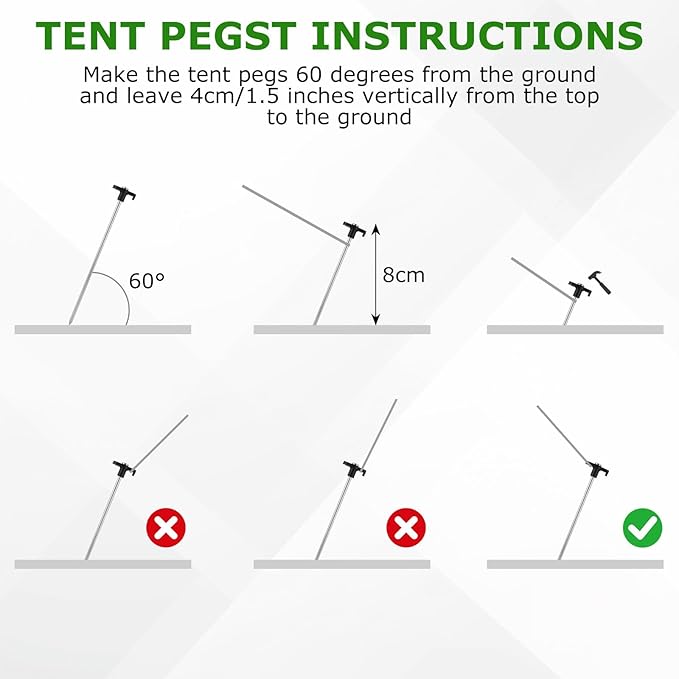 50 Pack 10 Inch Heavy Duty Tent Stakes Metal Tent Pegs for Hard Ground Black Steel Camping Stakes for Canopies Tarps &amp Gazebos Secure Ground Anchors with T-Shaped Heads