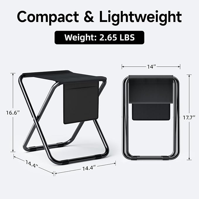 Simple Deluxe Portable Camping Chair Lightweight Folding Chair for Camp Outdoor Chair for Adults Sports Beach Hiking Backpacking Garden