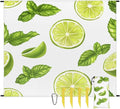Waterproof Sandproof Beach Blanket 59''×68'' Mint Lemon Polyester Outdoor Picnic Blanket with 4 Stakes &amp Storage Bag for BeachCampingVacation White