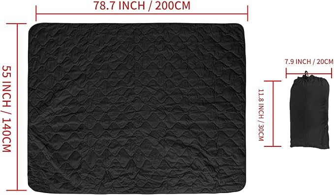 LOOGU Camo Blanket Waterproof Insulation Poncho Liner for Outdoor Camping Hiking Hunting Survival Backpacking Picnicking