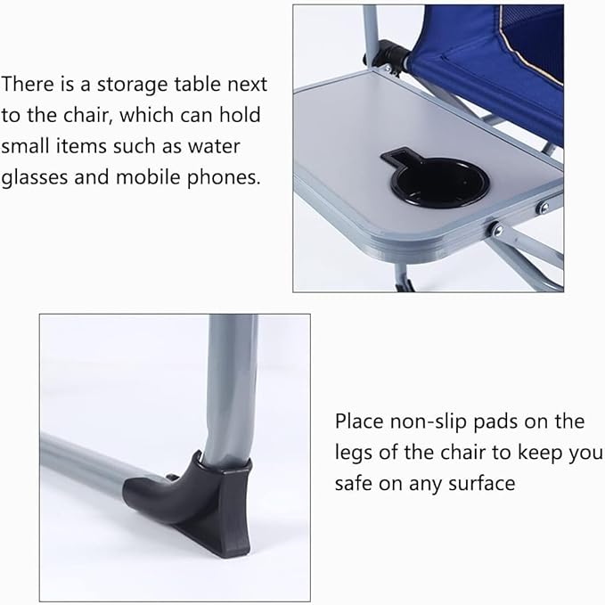 Camping Chair Camp Chair Outdoor Camping Folding Chair Portable Camping Beach Chair Fishing Chair Barbecue Leisure Home with Side Table Folding Chairs Outdoor Fishing Ch