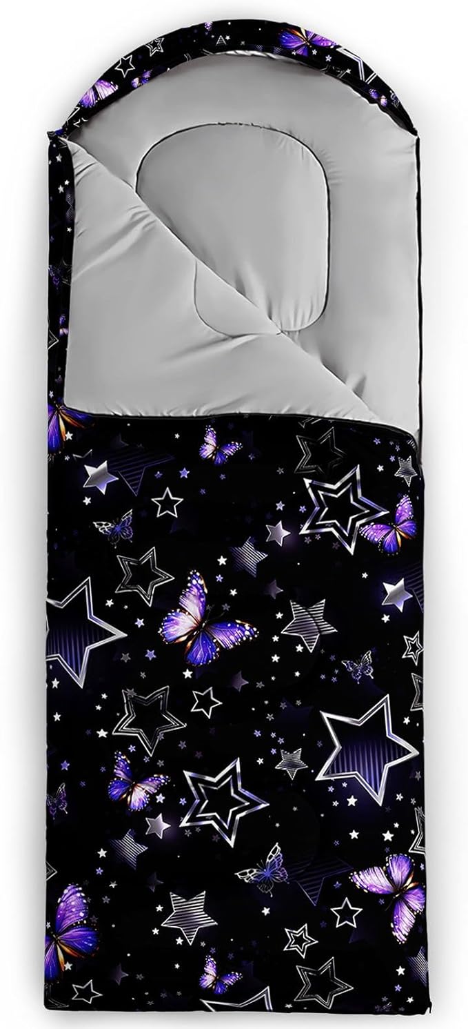 Kids Sleeping Bag for Boys GirlsBohemian Cowboy Print-Lightweight Warm Portable Outdoor Indoor-Waterproof Cold Weather Resistant Sleeping Bag for Camping Hiking