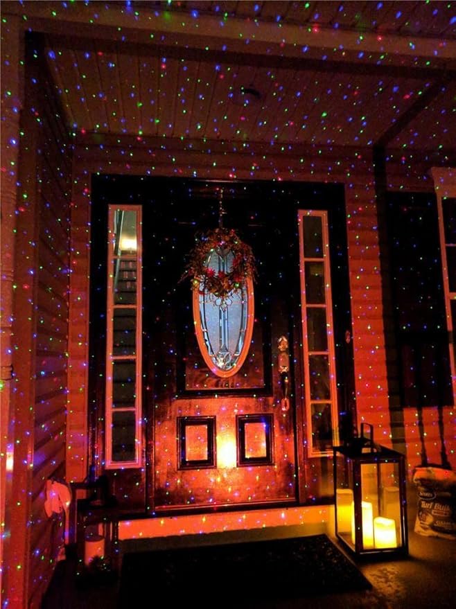 LEDMall Christmas Laser Projector Lights Outdoor Motion Firefly Red Green and Blue with Remote Control and Security Lock