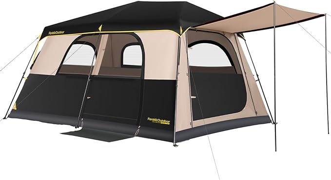 FanttikOutdoor Zeta C8/C10 Apex Camping Tent 8/10 Person Instant Cabin Tent Setup in 60s Family Tent with Carry Bag for Family Camping &amp Hiking Waterproof Upgraded Ventilation